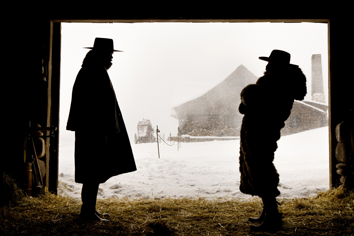 (L-R) SAMUEL L. JACKSON and DEMIAN BICHIR star in THE HATEFUL EIGHT. Photo: Andrew Cooper, SMPSP © 2015 The Weinstein Company. All Rights Reserved.